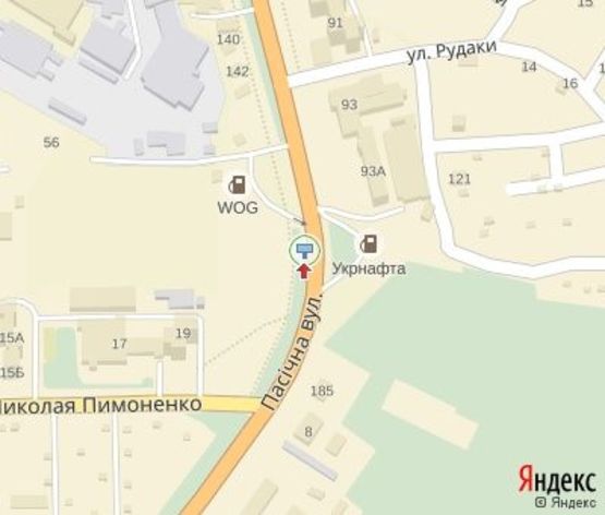 Схема рекламной плоскости по адресу Пасечная ул., 144 ( АЗС WOG)