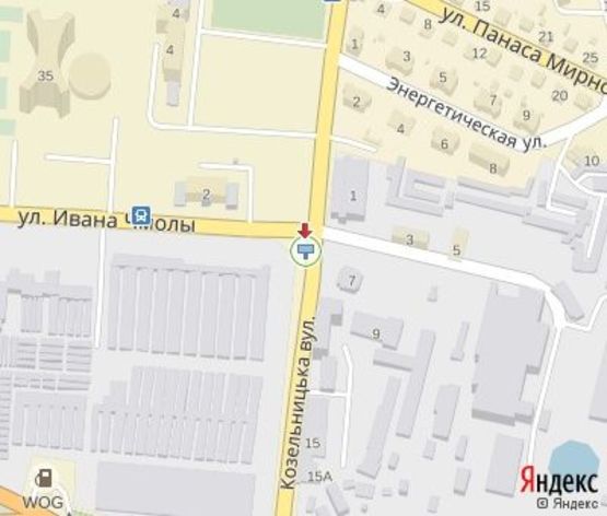 Схема рекламной плоскости по адресу Чмолы ул. - Козельницкая ул.