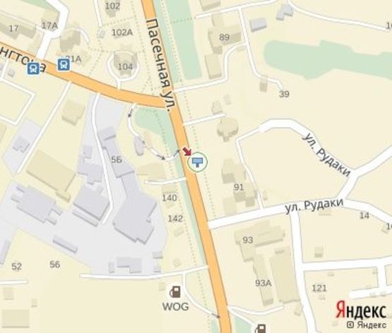 Схема рекламной плоскости по адресу Пасечная ул., 91 (АЗС ОККО, Ощадбанк, АЗС WOG)