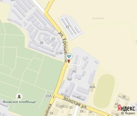 Схема рекламной плоскости по адресу Ерошенко ул., ( напротив д. №17) Укрнафта