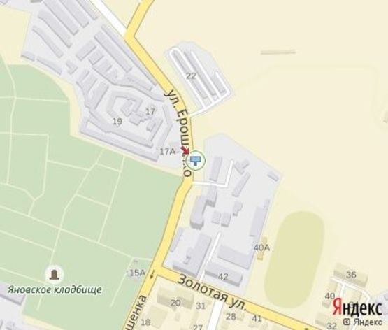 Схема рекламной плоскости по адресу Ерошенко ул., ( напротив д. №17) Укрнафта