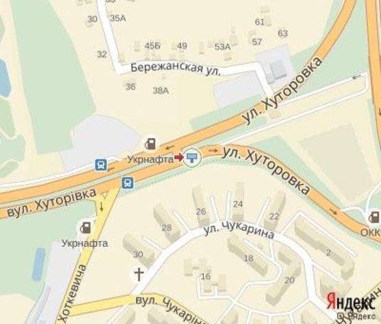 Схема рекламной плоскости по адресу Хуторивка ул., 22-24 (повтор)