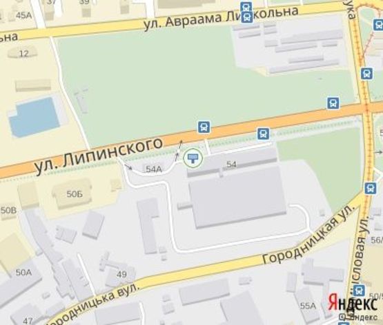 Схема рекламной плоскости по адресу Липинского ул., 54 (БТИ обл, АЗС ОККО)