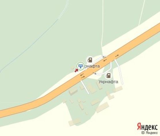 Схема рекламной плоскости по адресу Выезд из Львова на Киев (с. Гамалиевка, АЗС "Укрнафта")