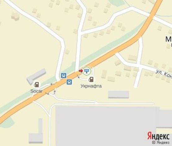 Схема рекламной плоскости по адресу Киевская трасса (с. Малехов, АЗС "Укрнафта")