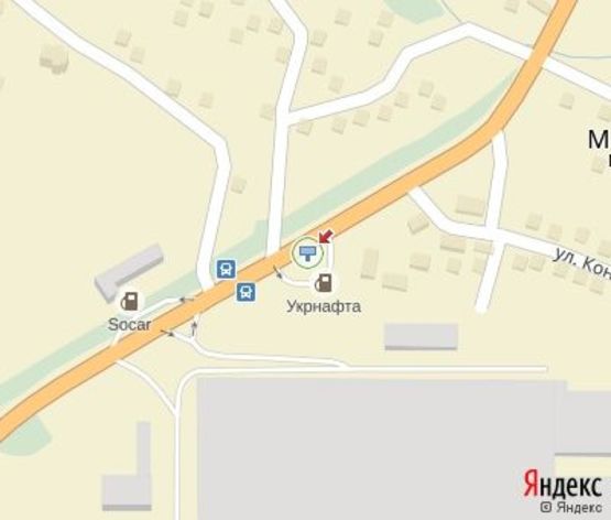 Схема рекламной плоскости по адресу Киевская трасса (с. Малехов, АЗС "Укрнафта")