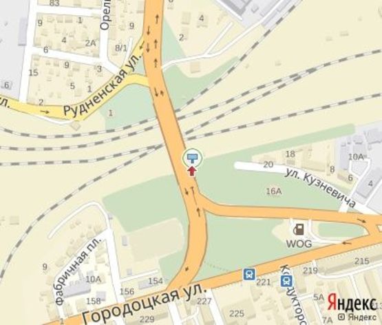 Схема рекламной плоскости по адресу Сяйво ул. - Городоцкая ул.