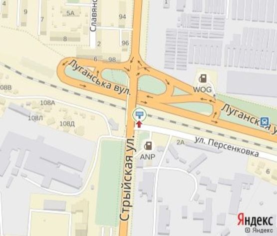 Схема рекламной плоскости по адресу Стрыйская ул., 96 (мост)