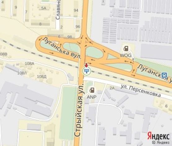 Схема рекламной плоскости по адресу Стрыйская ул., 96 (мост)