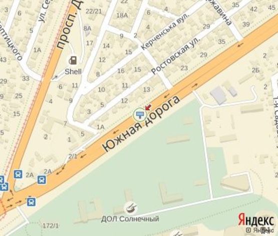 Схема рекламной плоскости по адресу Южная дорога, 9 - (в центр, 300 м. до пр-та Добровольского) (правый)