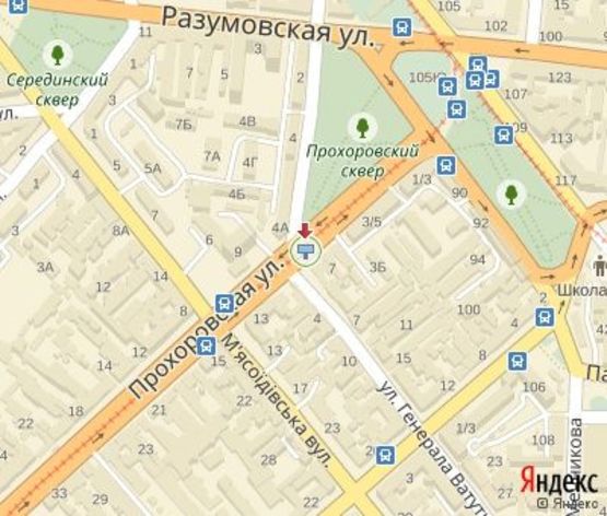 Схема рекламной плоскости по адресу Прохоровская ул. - Ватутина ул.