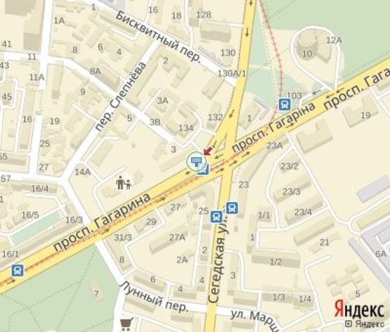 Схема рекламной плоскости по адресу Гагарина ул. - Сегедская ул.