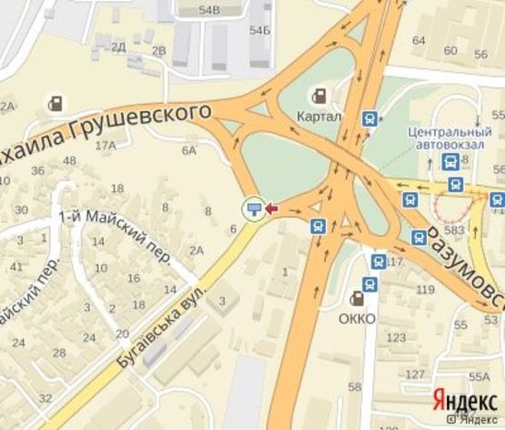 Схема рекламної площини за адресою Балковская ул. - Бугаевская ул.