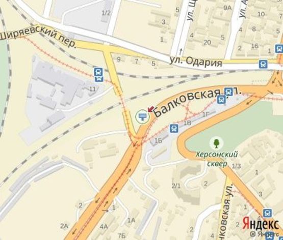 Схема рекламної площини за адресою Балковская ул., 1. - Херсонский сквер (200 м. до АЗС "WOG")