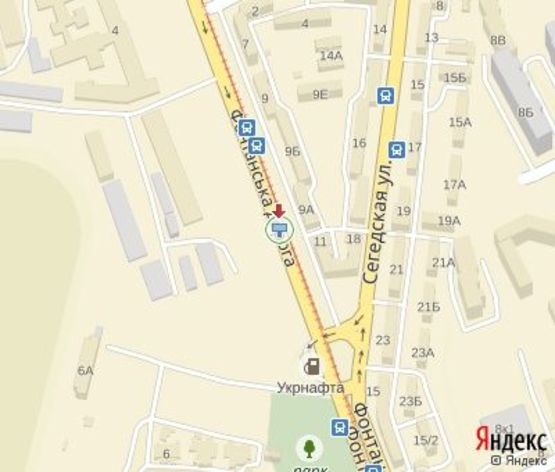 Схема рекламної площини за адресою Фонтанская дорога, 9 (напротив)