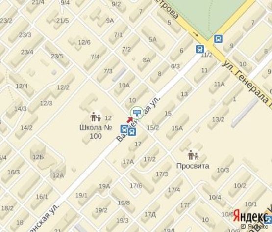 Схема рекламної площини за адресою Варненская ул., 10 (300 м. до "Парк Горького")