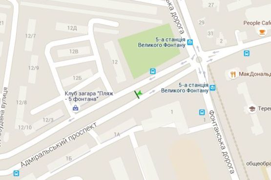 Схема рекламної площини за адресою Адміральський просп., 1а - Фонтанська дорога, 12 (От Аркадии)