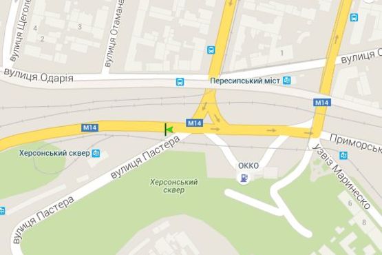 Схема рекламной плоскости по адресу Балківська вул. - Херсонський узвіз - Атамана Головатого вул.