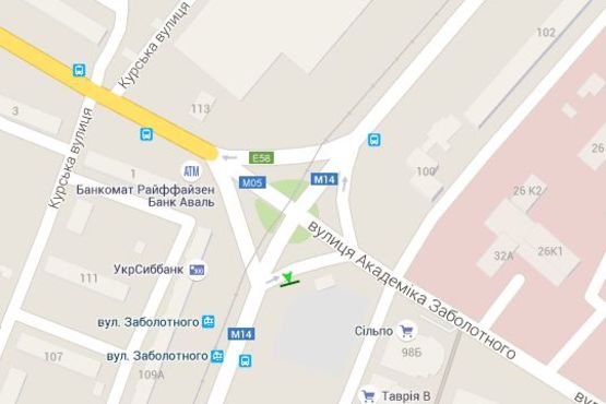 Схема рекламної площини за адресою Академіка Заболотного вул. - Добровольського просп. (ліва)