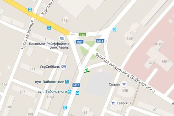 Схема рекламної площини за адресою Академіка Заболотного вул. - Добровольського просп. (права)