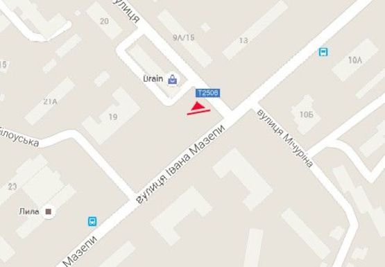 Схема рекламной плоскости по адресу Ивана Мазепы ул. - Любечская ул., Черниговский городской Дворец культуры