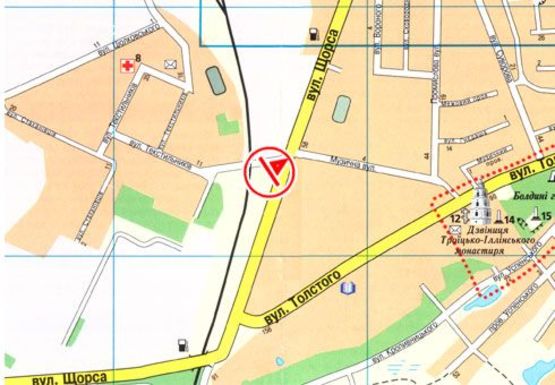 Схема рекламной плоскости по адресу Ивана Мазепы ул. (рынок "Висла")