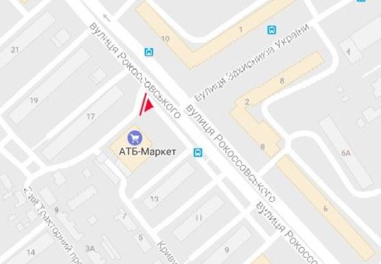 Схема рекламної площини за адресою Рокоссовского ул. 15 - Одинцова ул., АТБ Маркет