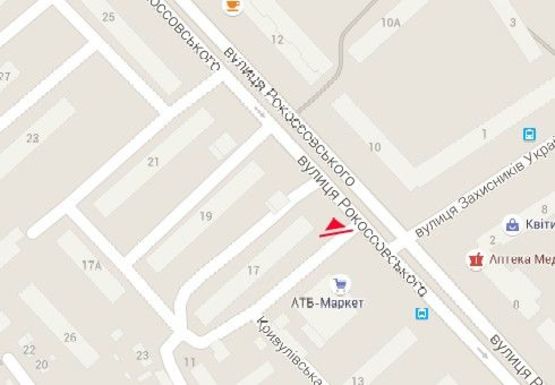 Схема рекламной плоскости по адресу Рокоссовского ул. - Одинцова ул., АТБ Маркет