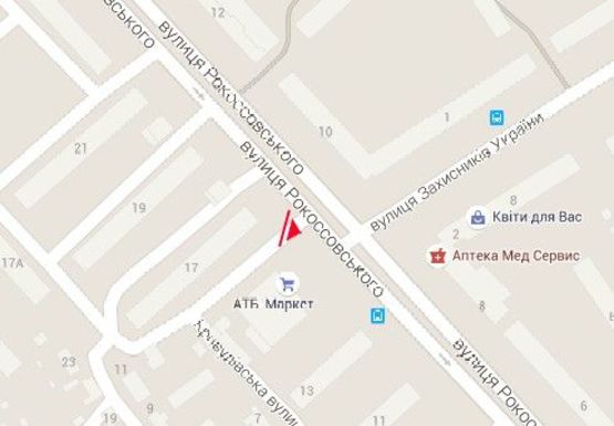 Схема рекламной плоскости по адресу Рокоссовского ул. - Одинцова ул., АТБ Маркет