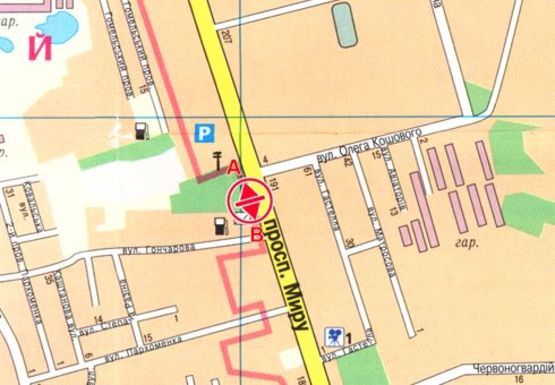 Схема рекламної площини за адресою Мира пр. (напротив д.193)