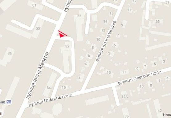 Схема рекламной плоскости по адресу Ивана Мазепы ул., 22