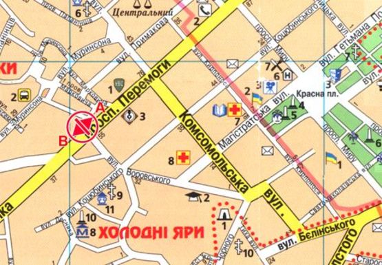 Схема рекламной плоскости по адресу Победы пр., 64