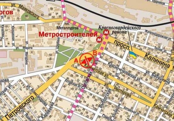 Схема рекламної площини за адресою Ивана Мазепы пр. - Камчатская ул.