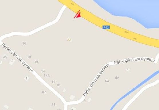 Схема рекламной плоскости по адресу Автодорога Днепропетровск-Киев, напротив озера Карпенко