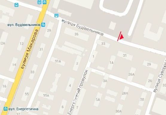 Схема рекламной плоскости по адресу Строителей ул., напротив дома № 33