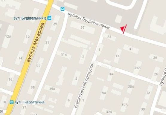 Схема рекламной плоскости по адресу Строителей ул., напротив дома № 33