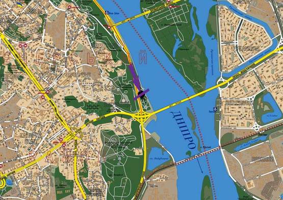 Схема рекламной плоскости по адресу Набережное шоссе 400 м до моста Патона