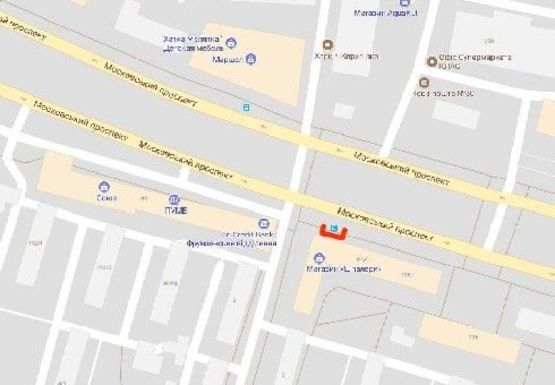 Схема рекламной плоскости по адресу Московский пр., 196\1 - Межлаука ул.