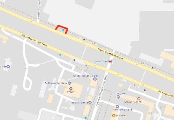 Схема рекламной плоскости по адресу Московский пр., 257 - ст.м.Дворец Спорта