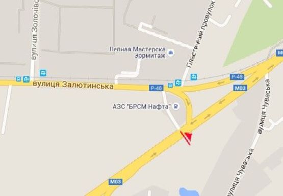 Схема рекламної площини за адресою Полтавский шлях - ул. Залютинская