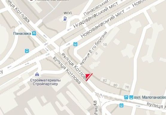 Схема рекламної площини за адресою Большая Панасовская ул. - 8-го Марта ул.