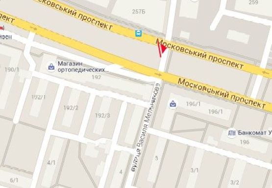 Схема рекламної площини за адресою Московский пр. - Возрождения пер.