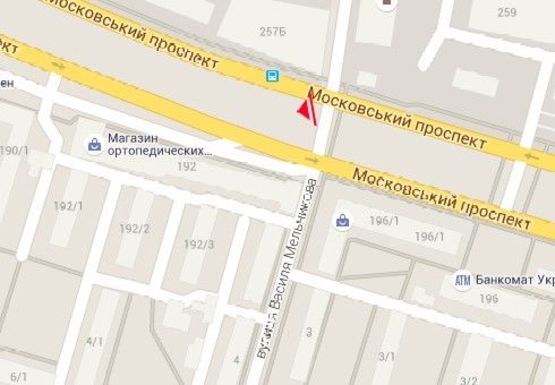 Схема рекламної площини за адресою Московский пр. - Возрождения пер.