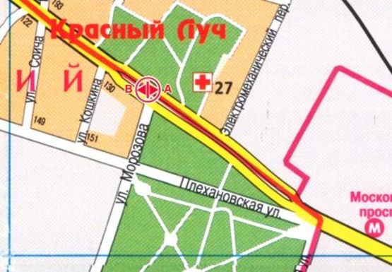 Схема рекламной плоскости по адресу Московский пр. - Морозова ул. (в центр)