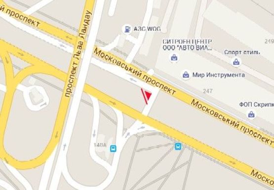 Схема рекламної площини за адресою Московский пр., 247А