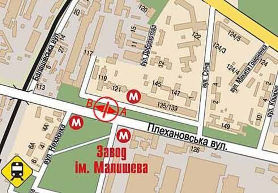 Схема рекламної площини за адресою Плехановская ул., 135_139, ст.м. Завод им. Малышева