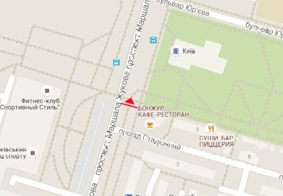 Схема рекламної площини за адресою Маршала Жукова пр. - Стадионный пр.