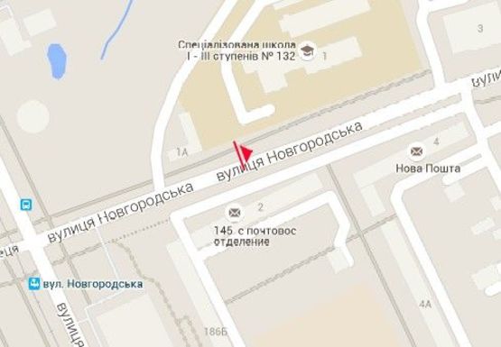 Схема рекламной плоскости по адресу Новгородская ул. - Клочковская ул.