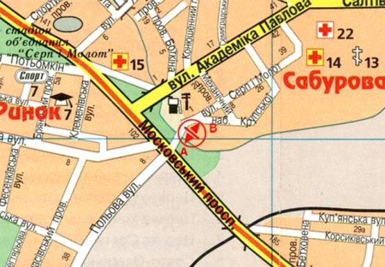 Схема рекламної площини за адресою Московский пр. - Академика Павлова ул.