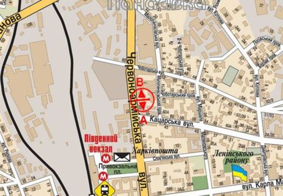 Схема рекламної площини за адресою Конарева ул., 13